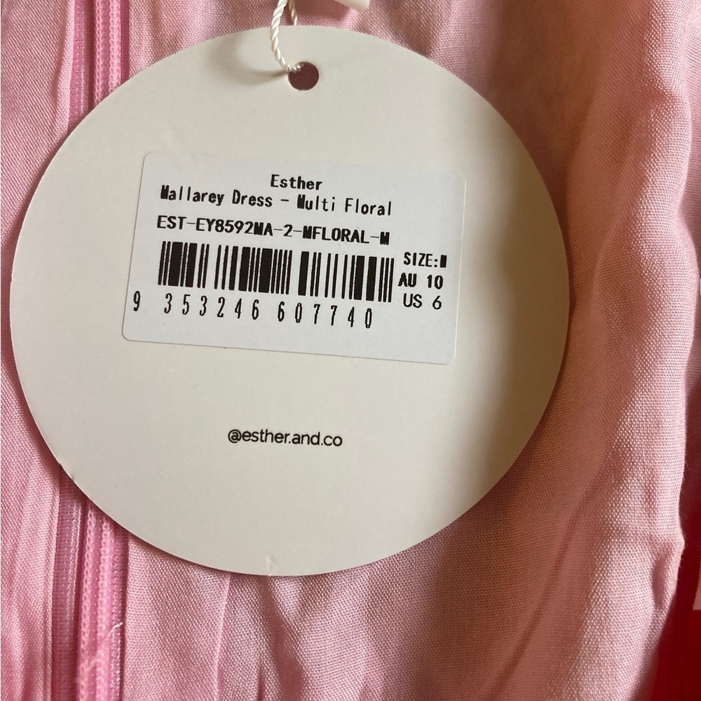 Esther & Co Mallarey Floral Midi Dress Size 6 NWT Pink Red Wedding Guest - Picture 9 of 16